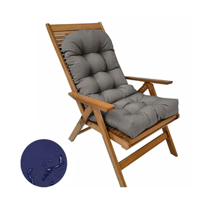Waterproof Adirondack & Rocking Chair Cushion Indoor and Outdoor High Back Patio Cushions with Ties 43.3 X 19.7 Inch (Without Chair) (Gray, 1)