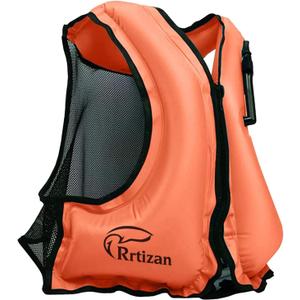 Rrtizan Inflatable Snorkel Vest for Adult, Travel Snorkeling Vest for Swimming, Snorkeling, Paddleboarding, Swim Vest Adult Suitable for 90-220lbs, Size: S-M