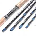 13ft 8-9wt or 14ft 9-10wt 6 Pieces Sections Carbon Spey Fly Fishing Rod Pole Double Hand Medium Fast Freshwater and Saltwater Fly Fishing