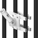 Heavy Duty Flagpole Mount Bracket for Balcony Railing,Flag Pole Mount Adjustable for Porch & Fence Rail,Flagpole Mount for Both Round and Square Railing,Strong and Rust Free,for 1 inch flagpole (White)