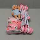 deAO Baby Doll Stroller Set with 13 inch Doll,Kids Play Stroller Toys,13" Baby Doll Set with Foldable Doll Stroller,18 PCS Baby Doll Accessories with 2 Sets Doll Clothes
