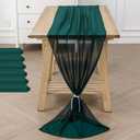 6Pack 10ft Chiffon Table Runner 29x120 Inch Sheer Romantic Table Runner for Wedding Birthday Party Bridal Shower Outdoor Decoration-Hunter