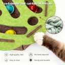 Interactive Cat Puzzle Toy for Indoor Cats, Felt Cat Puzzle Feeder Box with 3 Metal Balls and Wand. Cat Scratch Puzzle Enrichment Box for Self-Play & Encourages Hunting Instincts.