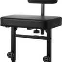 TENTOTEN Piano Bench Adjustable Height, Piano Chair with Padded Backrest Comfortable Piano Seat for Piano & Keyboard Bench for Musicians Piano Stool, Black