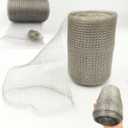 Stainless Steel Mesh Fabric 5" x 50 Ft Double Layer Hole Filler, Flexible Stretchy Hardware Cloth Fill Fabric DIY Kit