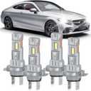 Lights Bulbs Fit For Mercedes-Benz C250 C300 C350 2010-2018 High Low Beam Light Bulbs Combo, 20000LM 800% Brightness Plug and Play, 6000K White, Pack of 4