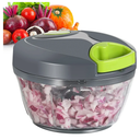 Ourokhome Manual Food Processor Vegetable Chopper, Portable Hand Pull String Garlic Mincer Onion Cutter for Veggies, Ginger, Fruits, Nuts, Herbs, etc., 500ml, Grey