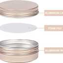 2 oz / 60ml Screw Top Aluminum Tin Jar with Screw Lid and Blank Labels - Pack of 23 (Champagne)