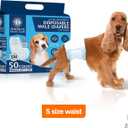 American Kennel Club Male Dog Wrap, Disposable Diapers with Wetness Indicator, Small, 50 Count