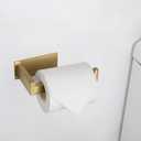 Toilet Paper Holder, Self Adhesive Tissue Holder Stainless Steel Rustproof Paper Roll Holder, No Drilling Easy to Install, Toilet Paper Rack Suitable for Office, Bathroom (Brushed Gold)
