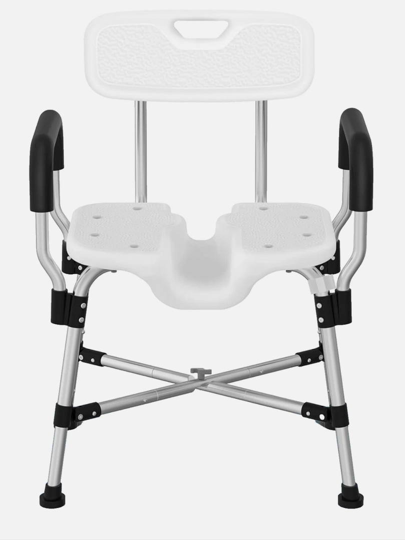 Medhelp Meday Shower Chair for Inside Shower - Heavy Duty Reinforced Crossbar U-Shape