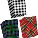 Hallmark Medium Christmas Gift Boxes with Lids (12 Shirt Boxes, 3 Designs: Blue, Green, Red Plaid, Black Buffalo Check) for Christmas, Hanukkah, Birthdays, Father's Day
