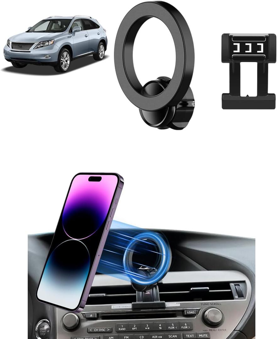 PZK Car Phone Mount for L-EXUS RX 350/ RX 450h 2010 2011 2012 2013 2014 2015 Accessories Custom Air Vent Compatible with Magsafe Car Phone Holder 360 Rotation Cell Phone Automobile Cradles