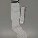 NORBIARIZ  Youth Baseball Socks and Belt Combo Set, Softball Socks for boys & girls, Baseball Belt, White