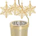 Rotating Candlestick Spinning Tea Light Candle Holder Gold Glasses Rotary Tealight Holders Christmas Anniversary Birthday Party Table Centerpieces Revolving Decoration (Snowflake)