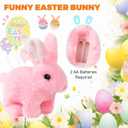 Easter Bunny Toy,Bunby Realistic Rabbit Toy,Easter Realistic Rabbit Toys,Interactive Plush Bunny,Realistic Bunny Can Walk and Talk,Lifelike Movements, Hops,Twitches & Wiggles Ears,Easter Gift(White)