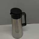 Bodum 37oz Bistro Double-Wall Vacuum Insulated Thermo Jug, Black Plastic Handle and Lid, Brushed Stainless Steel