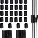 50pack 7/8 Inch Wire Shelving Shelf Lock Clips, Plastic Shelving Clips Replacement Black Sleeve Shelf Clips for Less Than 7/8 Inch Pole Post Wood Metal Pole (25 Pair)