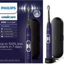 Philips Sonicare ProtectiveClean 6100 Rechargeable Electric Toothbrush, with Pressure Sensor, 3 Cleaning Modes, SmarTimer and QuadPacer, 14Day Battery Life, Travel Case, Deep Purple, Model HX6471/03