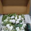 Ling's moment Large Free-Standing Flowers, Wedding Arch, 36", 2pcs, White
