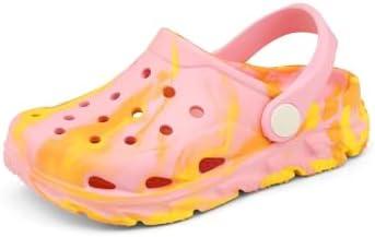 Cubufly Toddler Kids Clogs Garden Shoes for Boys Girls Marbled Tie Dye Water Shoes Slip on Sandals, Size 5