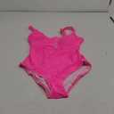 BMJL Women's One Piece Swimsuits Button Adjustable Strap Bathing Suit Color Block Retro Swimwear (Large, Hot Pink066)