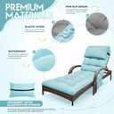 Outdoor Chaise Lounge Chair Cushion, Waterproof Outdoor Chair Cushions for Patio Furniture, 71 x 21 x 4 Inches Replacement Chaise Lounge Cushion with Ties (Teal)