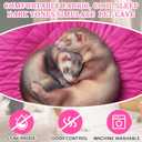 Beeveer 7 Pcs Winter Ferret Cage Liner Set Washable Ferret Pads Bedding Cage Accessories for Small Animals Hamster Rats Chinchillas Hedgehogs Guinea, Stain-Resistant Material(Light Pink)