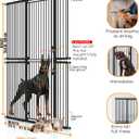 74.8" Extra Tall Pet Gate for Cats29.5"-51.6" Extra Wide Cat Gate,Pressure Mounted Easy Walk Through Pet Gate with Door for Stairs, Doorways, Kitchen(Black)