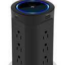 4-inch Pop Up Outlet for Countertop with 45W USB,17-in-1 Desktop Power Strip with 15W Wireless Charger,12 Outlets 4 USB Ports,15Amp Tamper Resistant Receptacle for Home Office Kitchen Black