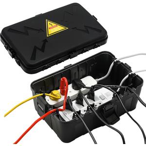 Hrensaw Large Outdoor Electrical Box Waterproof(12.5x8.5x5inch),IP54 Waterproof Outdoor Outlet Covers,Weatherproof Extension Cord Covers Protect Outlet,Plug,Timer,Power Strip,Holiday Light,Black