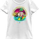 Disney Strange World Vintage Group Girls Short Sleeve Tee Shirt (Medium, White)