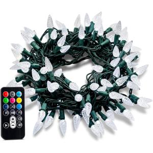 SYLVANIA 100 Light string LED RGB Color Change Faceted C6 Style Mini Light Set