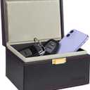 TICONN Faraday Box, Car Key Fob Protector, PU Leather Signal Blocker for Keyless Fob, RFID Signal Blocking Pouch Cage