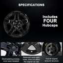17-Inch Gloss Black Wheel Skin Set Compatible with Chevrolet Malibu 20082012 | Snap-On Hubcaps for 5-Lug Steel Wheels | Stylish OEM Replacement Wheel Covers (Set of 4)