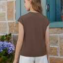 ZDC Girls Short Cap Sleeve T Shirts Kids Crewneck Summer Tops Basic Tees 5-14 Years (Brown)