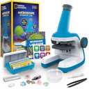 NATIONAL GEOGRAPHIC Microscope for Kids - Science Kit with an Easy-to-Use Kids Microscope, Up to 400x Zoom, Blank and Prepared Slides, Rock & Mineral Specimens, STEM Project Toy