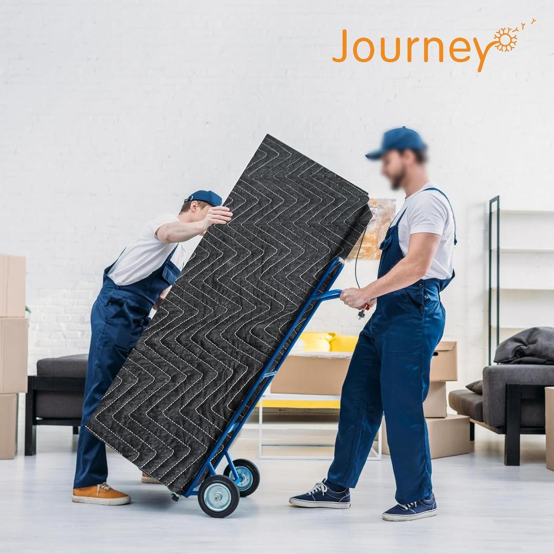 2 Padded Moving & Packing Blankets Heavy Duty - 80" x 72" Moving Blankets - Shipping Furniture Pads for Moving and Storage