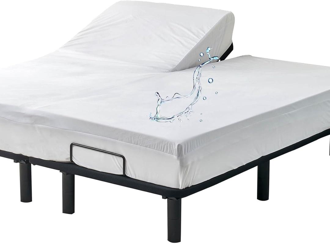 Waterproof 32-34" Split Top Queen Mattress Protector for Adjustable Bed Soft Jersey Fitted Matress Cover