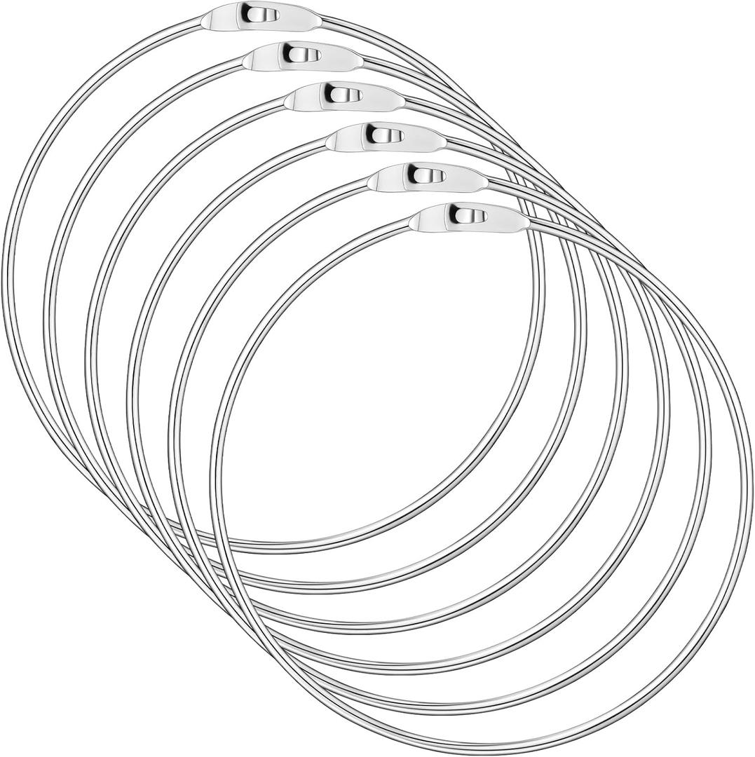 Zonon 6 Pack 6 Inch Metal Rings Wrench Organizer Easy to Open and Close Heavy Duty for Bib Vests Craft Index Card Dream Catcher Key