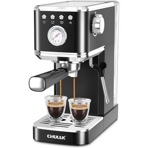 CHULUX Slim Espresso Machine with Milk Frother, 20 Bar Professional Italian Pump Espresso Coffee Machine for Home Cappuccino & Latte Maker, Stainless Steel