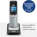 VTech Accessory Handset for DS6151 Series with 2-Line Cordless Phone, Suitable for Small Business or Home, Answering System, Expandable up to 12 Handsets, Intercom, Conference | DS6101 (Black/Silver)