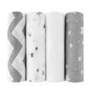 Bunnikins & Clover Muslin Swaddle Blankets for Boys and Girls, Baby Receiving Blankets Unisex, Newborn Essentials for Registry & Gift, 47x47 Inches Swaddles for Newborns, Set of 4