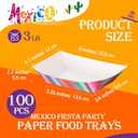 Engrowtic 100 Pcs Fiesta Mexican Nacho Trays Disposable Food Trays Taco Boats for Candy Hot Dog Cinco De Mayo Birthday Party Supplies (3 lb)