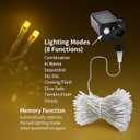 Etinga 200 LED String Lights 66ft Warm White, Plug in Fairy Lights with 8 Lighting Modes, Indoor Outdoor Christmas Lights for Bedroom Tree Yard Patio Wedding Holiday Decor (Warm White, 200 LED 66ft)