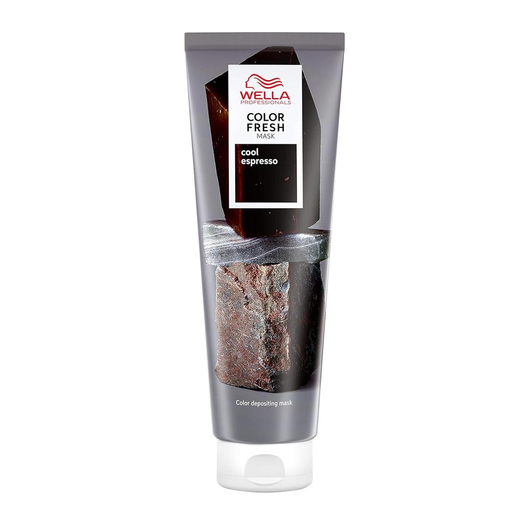 Wella Color Fresh Mask | Color-Depositing Hair Mask for Refreshed Salon Color | Vegan Formula with Avocado Oil for Smooth, Moisturized Results | All Hair Types | Zero Damage | Silicone Free | 5 Fl Oz (Cool Espresso)