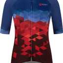 GCRFL Men's Cycling Jersey Short Sleeve Biking Shirt with 3 Rear Pockets + Zipper Pocket Breathable Quick Dry Bicycle Jersey, 2XL