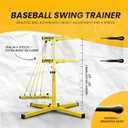 Apex Sports Baseball Swing Trainer Adjustable Batting Practice Trainer with Power Resistance Bands for Hitting Mechanics, Swing Speed & Timing