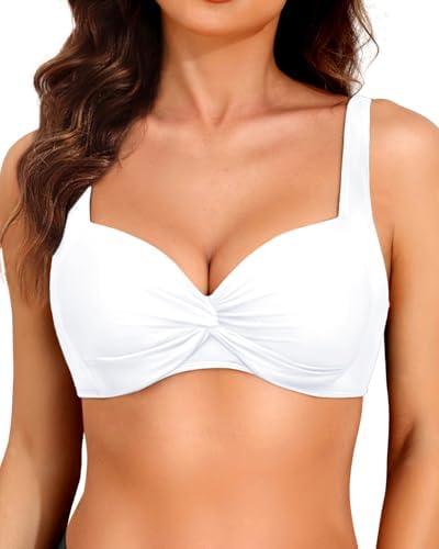Women Underwire Bikini Top - 2025 Push Up Swimsuit Tops Padded Bra Bathing Suit Size L