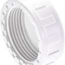 uxcell 1-1/4PT Pipe Fitting Cap, PVC Round Female Thread Hose Connector, for Garden and Outdoor Water Pipes End, White